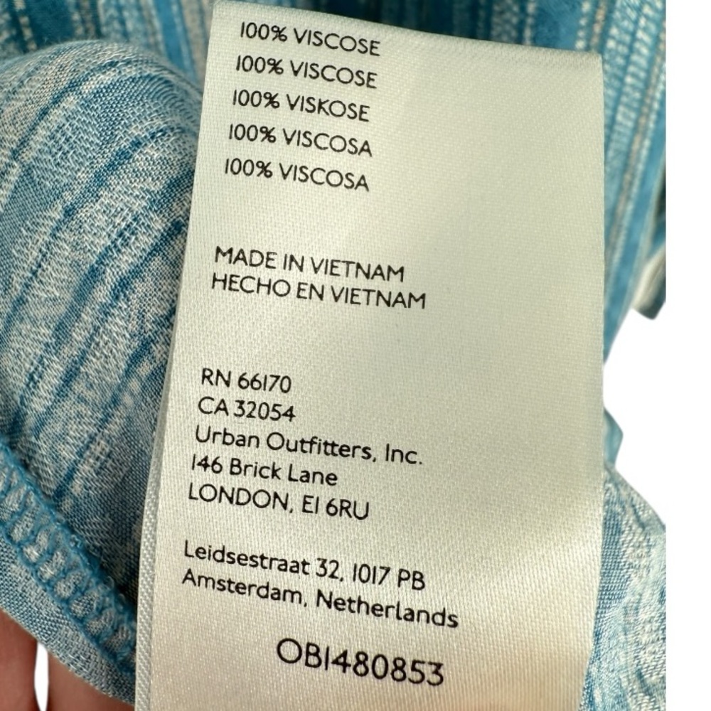 Free People Teal-Blue Striped Button-Down Maxi Dress - Picture 13 of 13